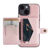 iPhone 13 Leather Covered Case with Wallet - Pink