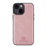 iPhone 13 Leather Covered Case with Wallet - Pink