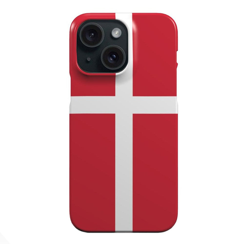 EIDERWOOD iPhone 15 Hard Plastic Cover - Denmark's Flag