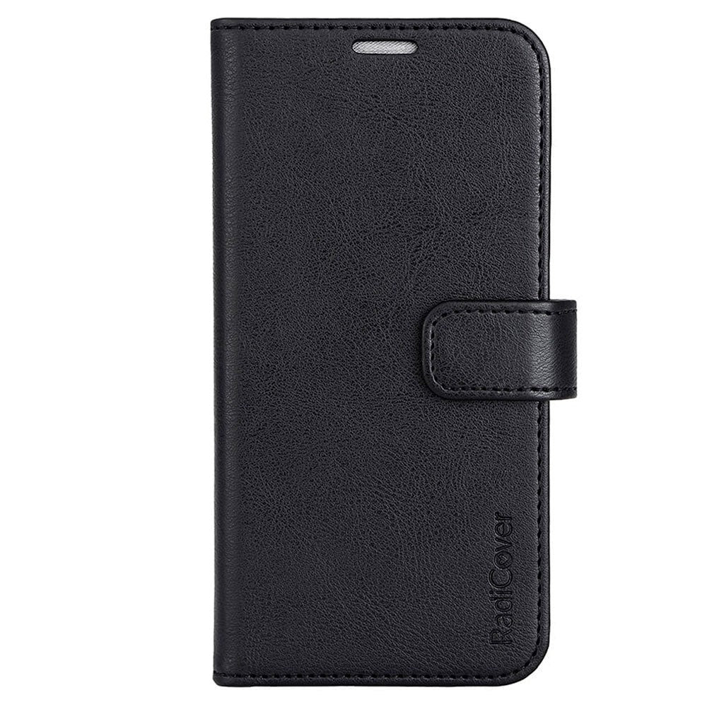 iPhone 15 Pro RadiCover Vegan Leather Flip Case - 86% Radiation Protection - MagSafe Compatible - Black