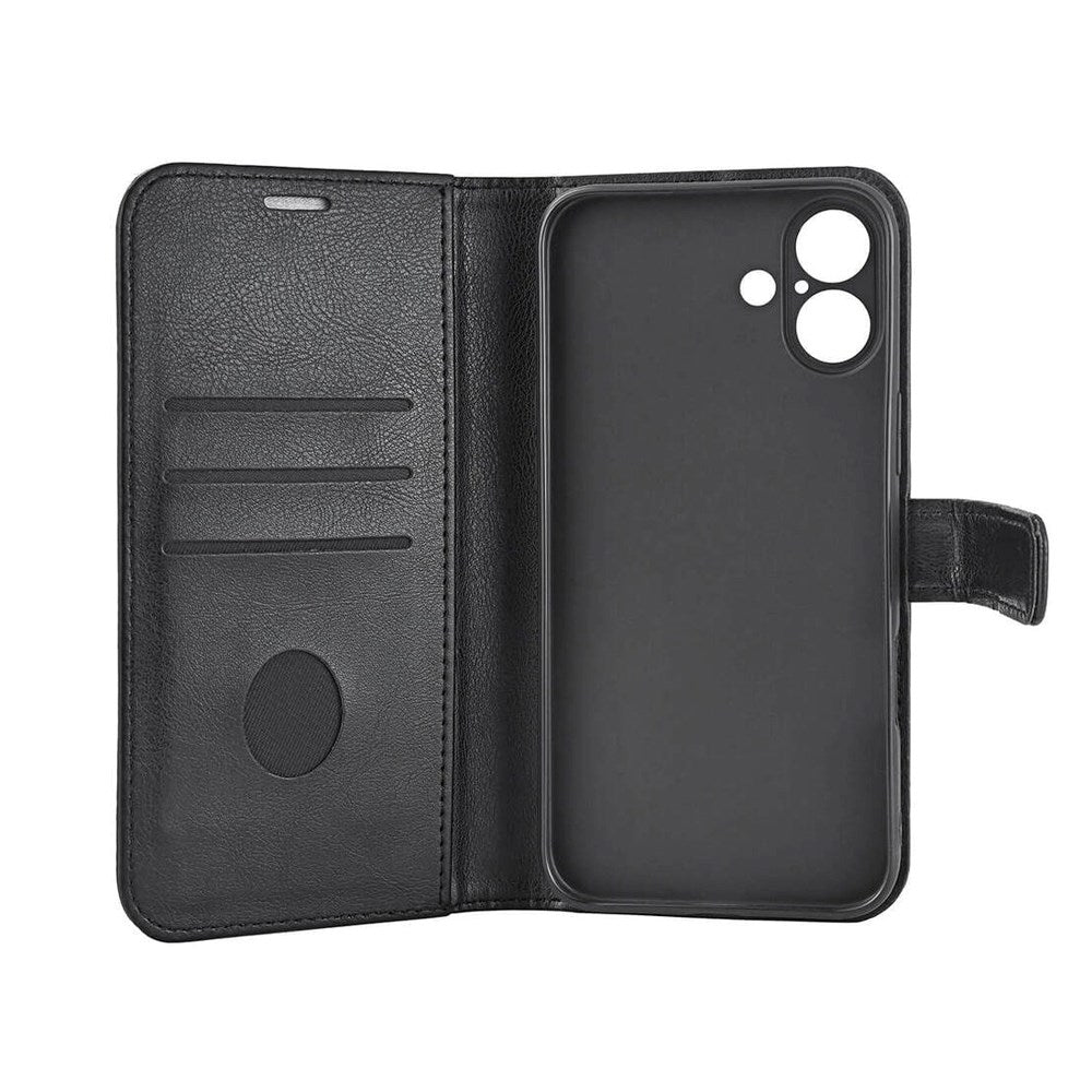 RadiCover iPhone 16 Plus Anti Radiation Vegan Leather Flip Case with Wallet - MagSafe Compatible - Black