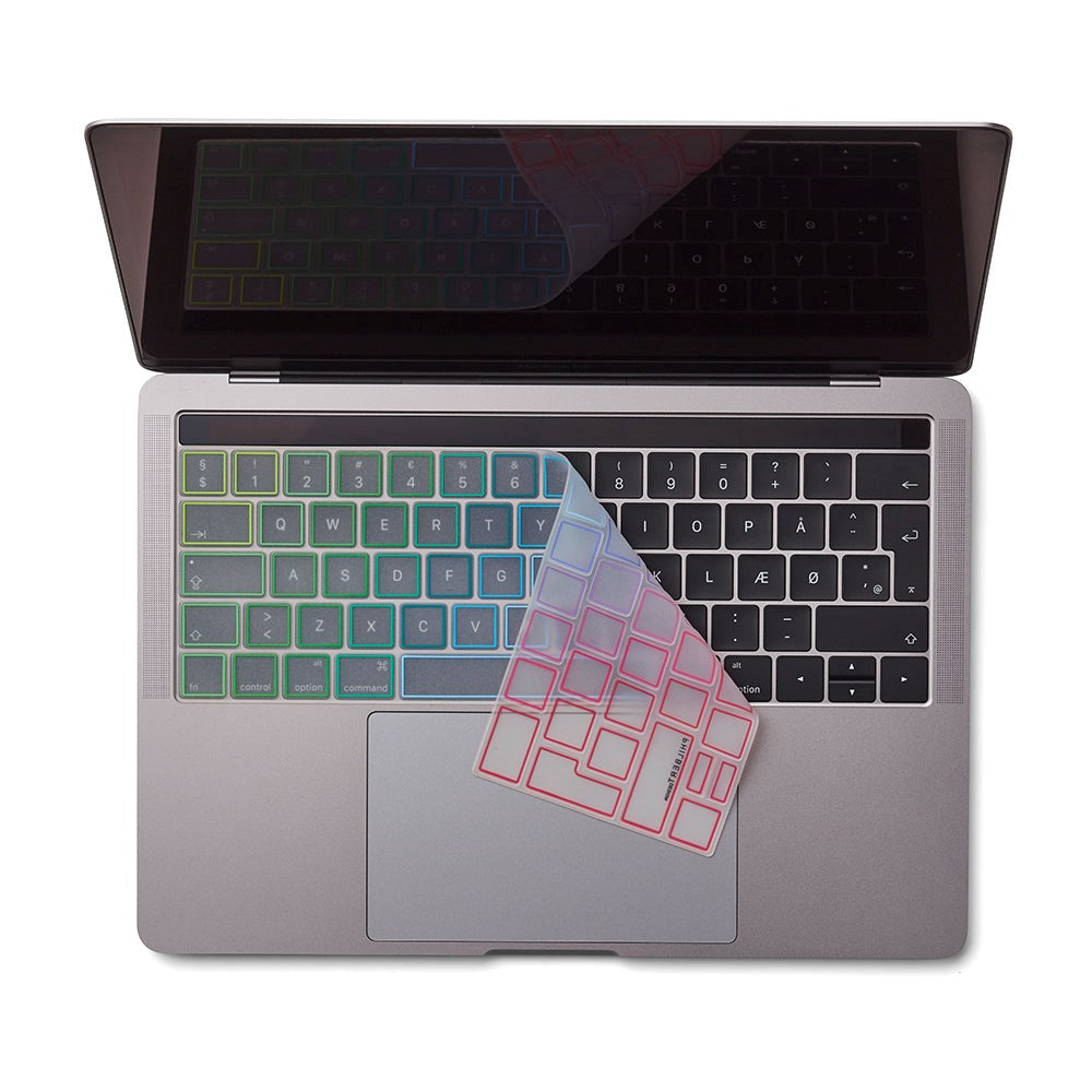 Philbert MacBook Touch Bar 13" / 15" Keyboard Case w. Nordic Keyboard - Transparent / Rainbow