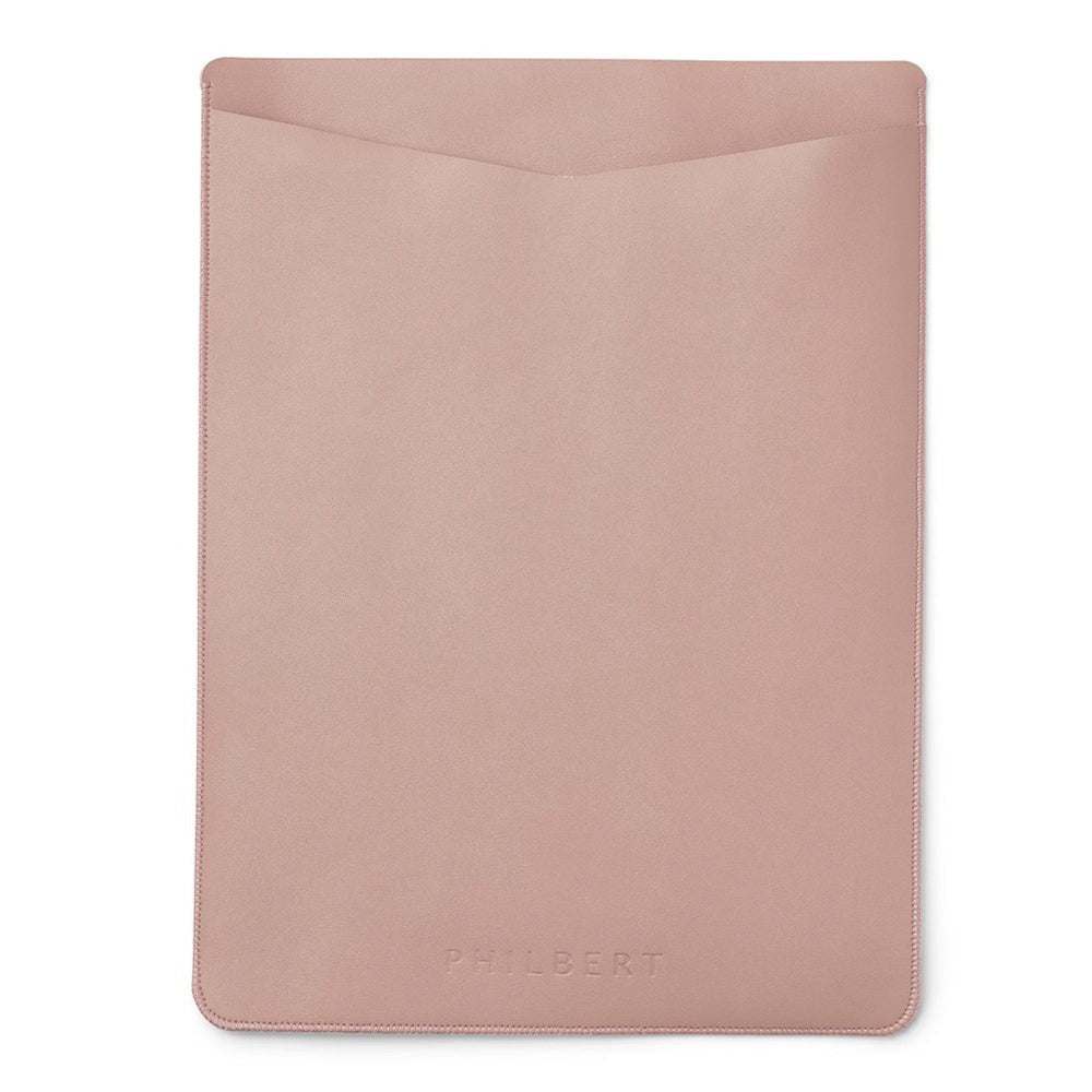 Philbert UltraSlim Vegan Leather Sleeve w. Strap for MacBook / Laptop 13" (31,0 x 22,5 x 2 cm) - Pink