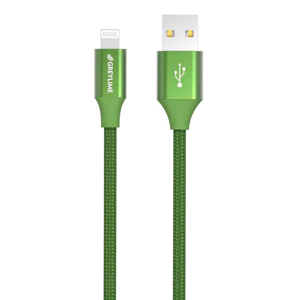 GreyLime Braided USB-A to Lightning Cable 1 m - Green