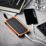 Lippa Solar Cell PowerBank 10,000 mAh 10.5W 2 x USB-A - Orange / Black