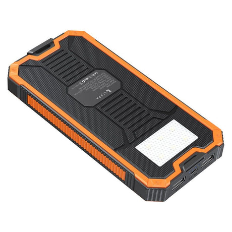 Lippa Solar Cell PowerBank 10,000 mAh 10.5W 2 x USB-A - Orange / Black