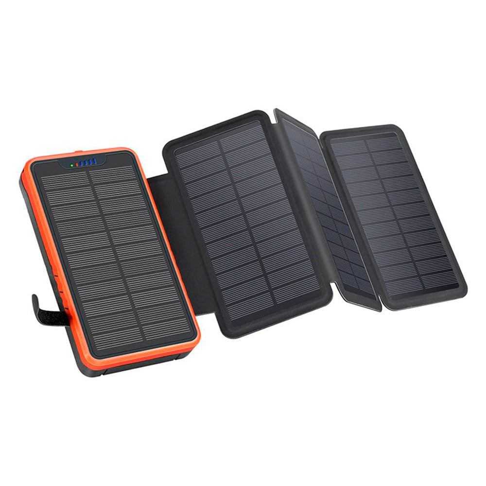 Lippa Foldable Solar PowerBank 20,000 mAh 10.5W 2 x USB-A w. Light - Black / Orange