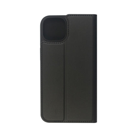 GreenMind iPhone 14 Plus Faux Leather Flip Case with Cardholder & Stand Function - Black