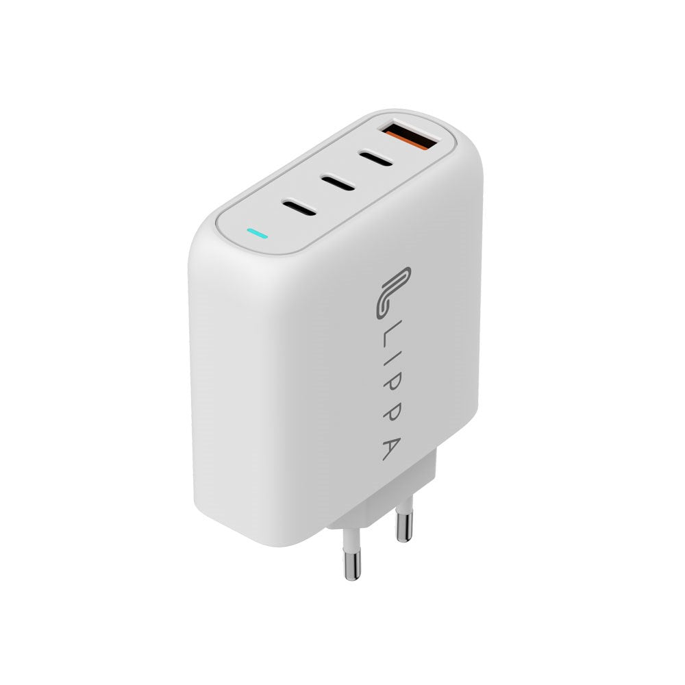 Lippa PD 100W Wall Charger GaN w. 3 x USB-C & 1 x USB-A - White