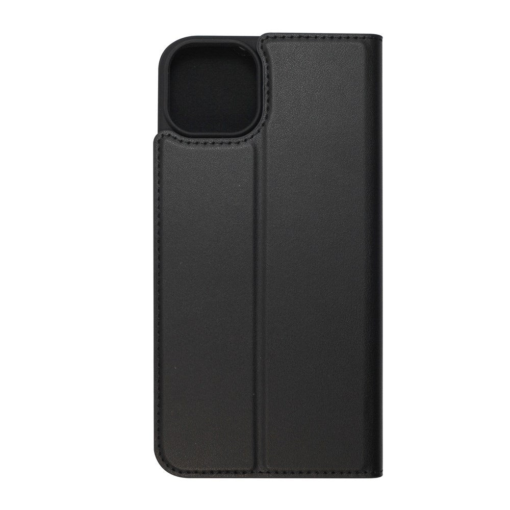GreenMind iPhone 15 Plus Faux Leather Flip Case with Cardholder & Stand Function - Black