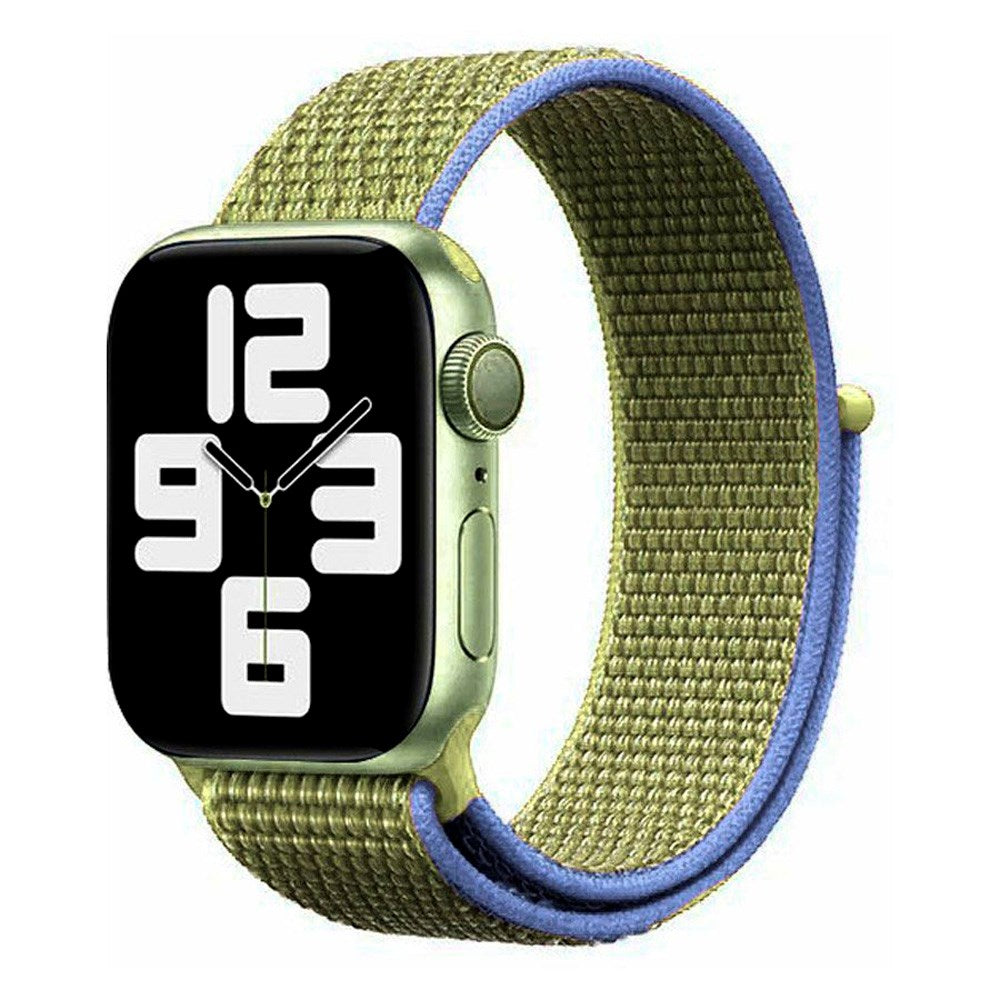 Apple Watch (38/40/SE/41/42mm) Lippa Nylon Strap - Green with Purple Edge