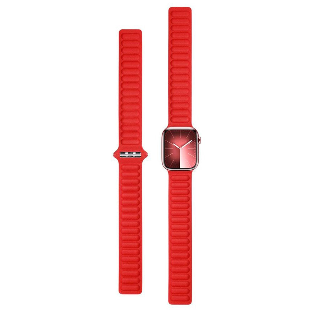 Lippa Apple Watch (42/44/SE/45/46/49mm) Magnetic Leather Strap - Red