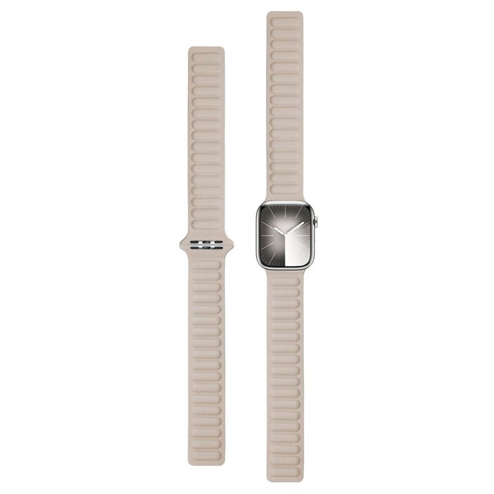 Lippa Apple Watch (42/44/SE/45/46/49mm) Magnetic Leather Strap - Beige