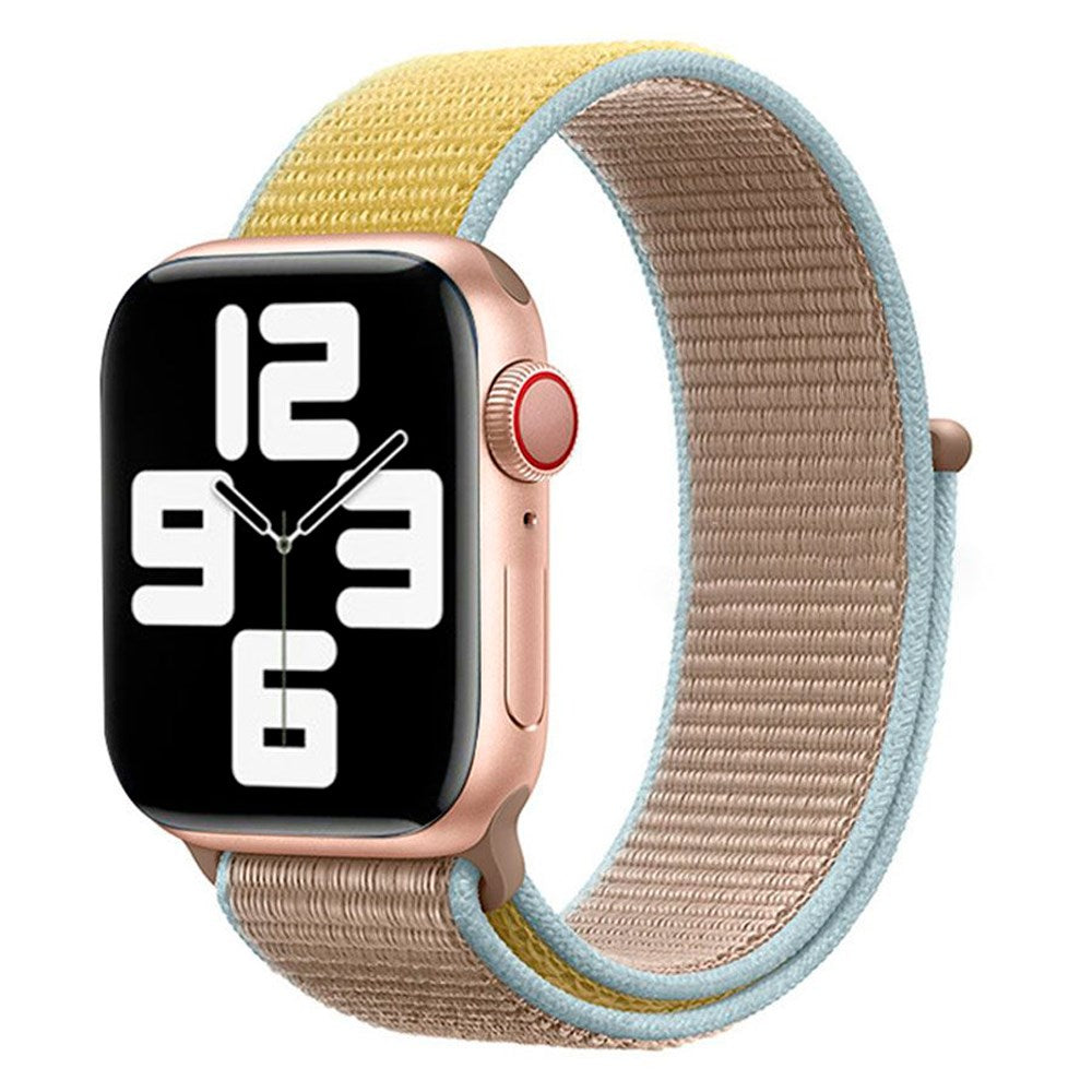 Apple Watch (42/44/SE/45/46/49mm) Lippa Nylon Strap - Yellow with Blue Edge