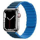 Lippa Apple Watch (42/44/SE/45/46/49mm) Magnetic Silicone Multi Strap - Dark Blue / Light Blue