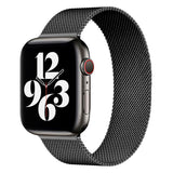 Lippa Apple Watch (42/44/SE/45/46/49mm) Magnetic Stainless Steel Strap - Black