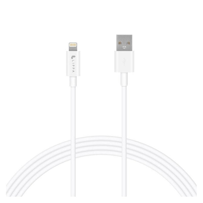 Lippa 12W USB-A to Lightning Charging Cable - 1 meter - White