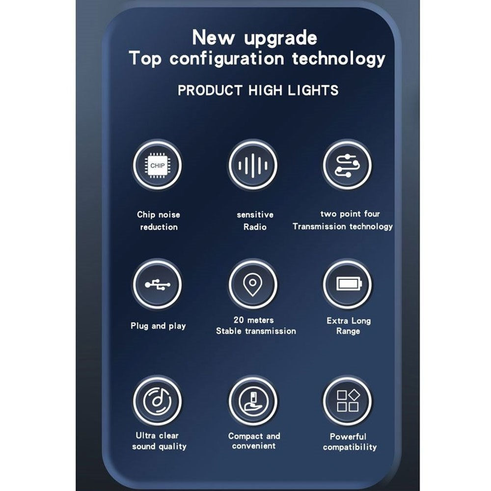 Lippa Wireless Microphone Set with Lightning - 2 pcs. - Black