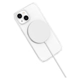 iPhone 15 Lippa Hybrid Plastic Case with 360 Rotating Kickstand - MagSafe Compatible - Transparent / Silver