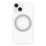 iPhone 15 Lippa Hybrid Plastic Case with 360 Rotating Kickstand - MagSafe Compatible - Transparent / Silver