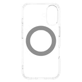 iPhone 16 Lippa Hybrid Plastic Case with 360 Rotating Kickstand - MagSafe Compatible - Transparent / Silver