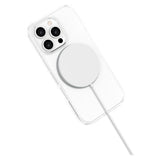 iPhone 16 Pro Lippa Hybrid Plastic Case with 360 Rotating Kickstand - MagSafe Compatible - Transparent / Silver