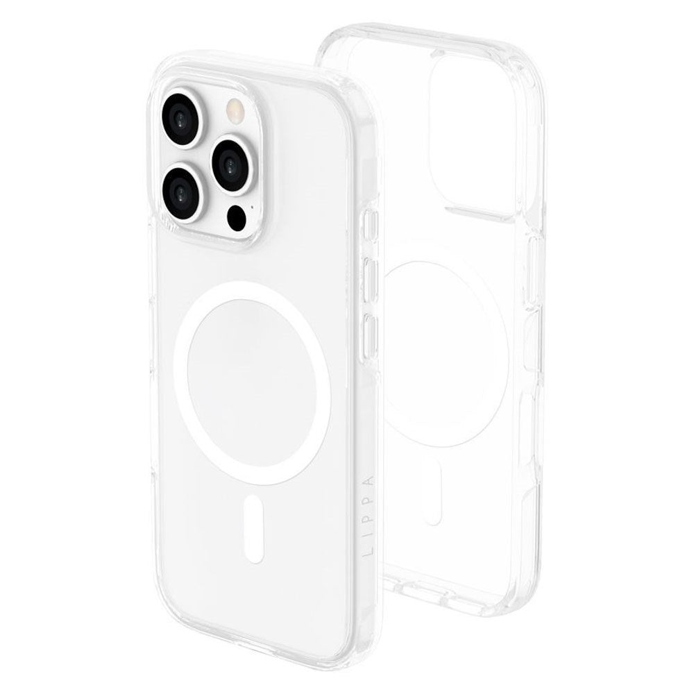 iPhone 16 Pro Lippa Hybrid Plastic Case - MagSafe Compatible - Transparent / White