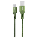 GreyLime 15W Braided USB-A to USB-C Cable 3 m - Green