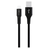 GreyLime 12W Braided USB-A to Lightning Cable 50 cm - Black