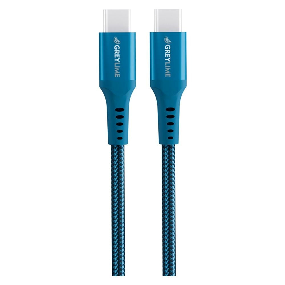 GreyLime 60W Braided USB-C to USB-C Cable 3 m - Blue
