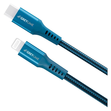 GreyLime 18W Braided USB-C to Lightning Cable 50 cm - Blue