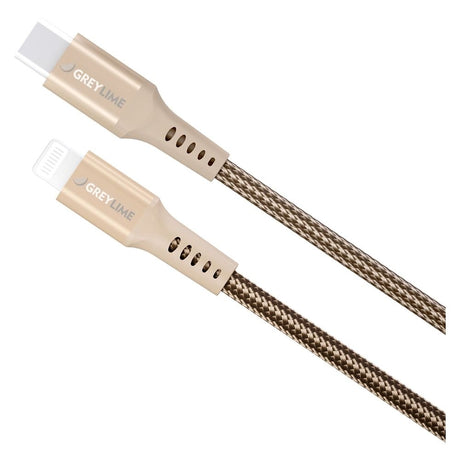GreyLime 18W Braided USB-C to Lightning Cable 50 cm - Beige