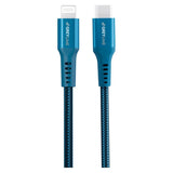 GreyLime 18W Braided USB-C to Lightning Cable 3 m - Blue