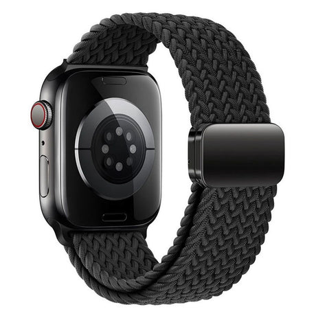 Apple Watch (42/44/SE/45/46/49mm) Lippa Nylon Strap with Magnetic Lock - Black