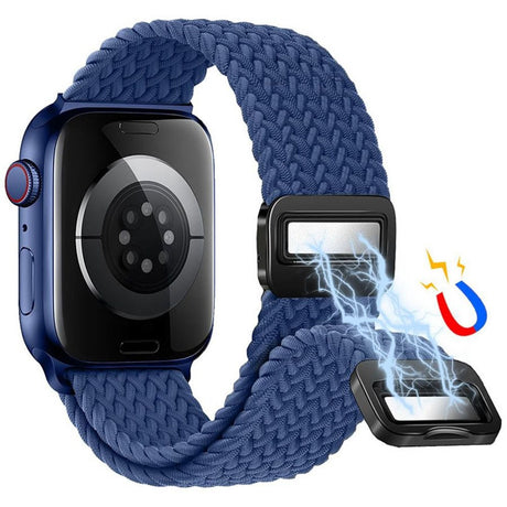 Apple Watch (42/44/SE/45/46/49mm) Lippa Nylon Strap with Magnetic Lock - Blue