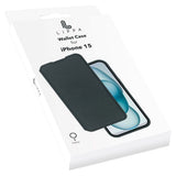 iPhone 15 Lippa 2-in-1 Wallet Flip Case - Black