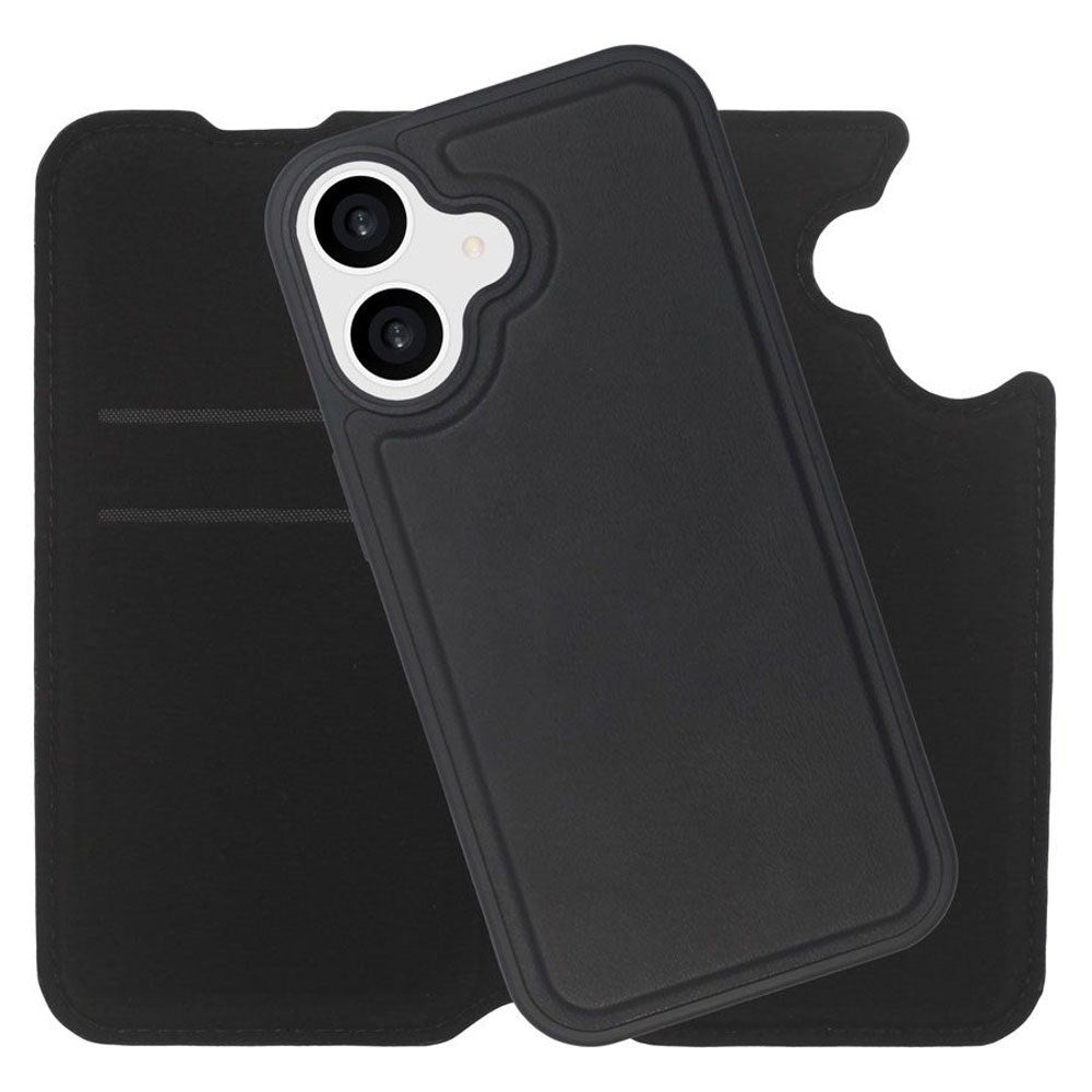 iPhone 16 Lippa 2-in-1 Wallet Flip Case - Black
