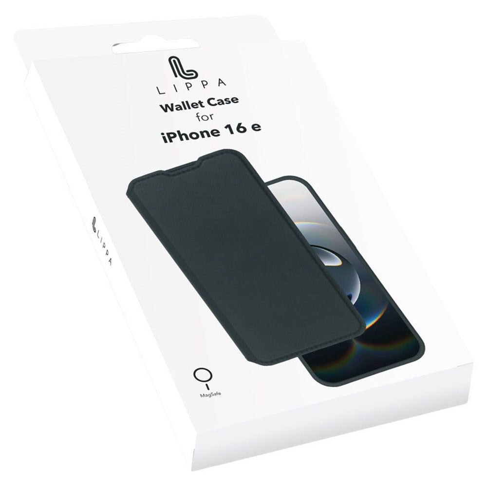 iPhone 17e / 16e Lippa 2-in-1 Wallet Flip Case - Black