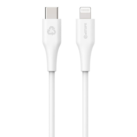 eSTUFF INFINITE MFI 1 m USB-C to Lightning Cable - 12W - 100% Recycled Plastic - White