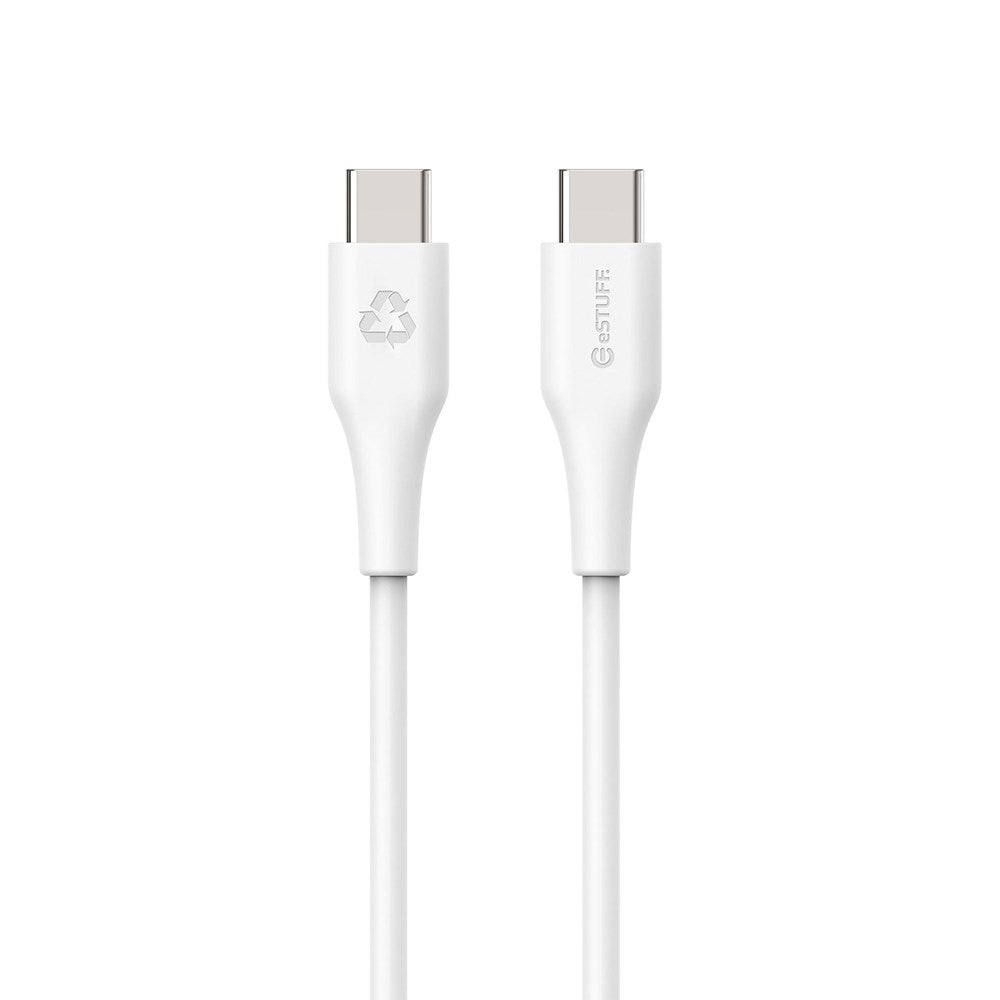 eSTUFF INFINITE 3 m USB-C to USB-C Cable 60W - 100% Recycled Plastic - White