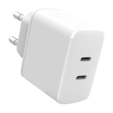 eSTUFF INFINITE 35W PD Wall Charger w. 2 x USB-C - 100% Recycled Plastic - White