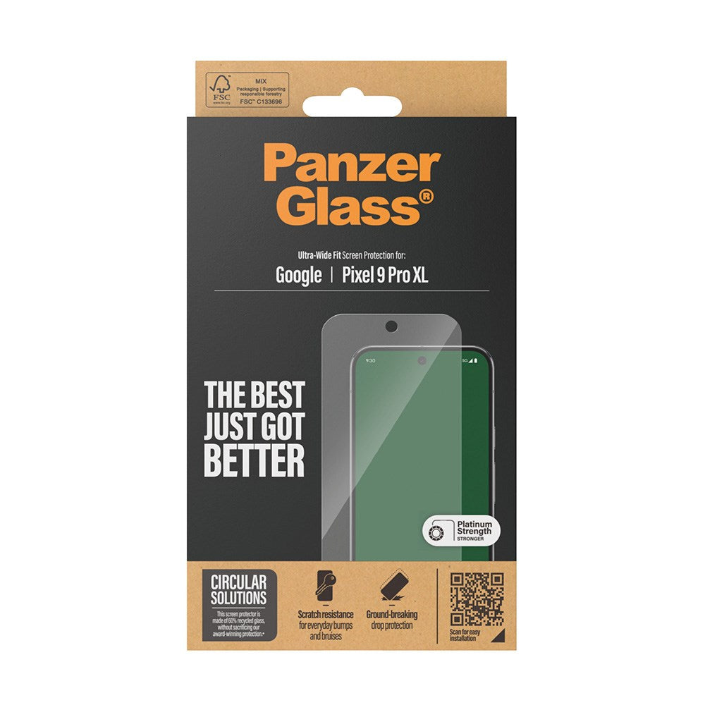 Google Pixel 9 Pro XL PanzerGlass Ultra Wide Fit Screen Protector - Platinum Strength - Transparent