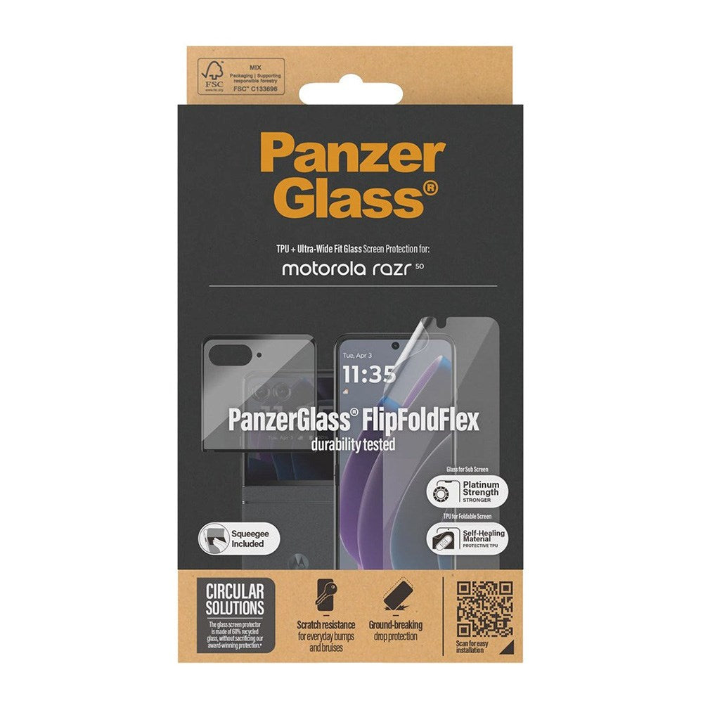 Motorola Razr 50 Ultra 5G PanzerGlass FlipFoldFlex Screen Protector - Platinum Strength - Transparent