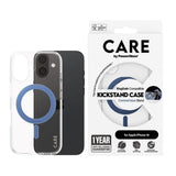 CARE by PanzerGlass iPhone 16 Feature Kickstand Case - MagSafe Compatible - Transparent / Coronet Blue