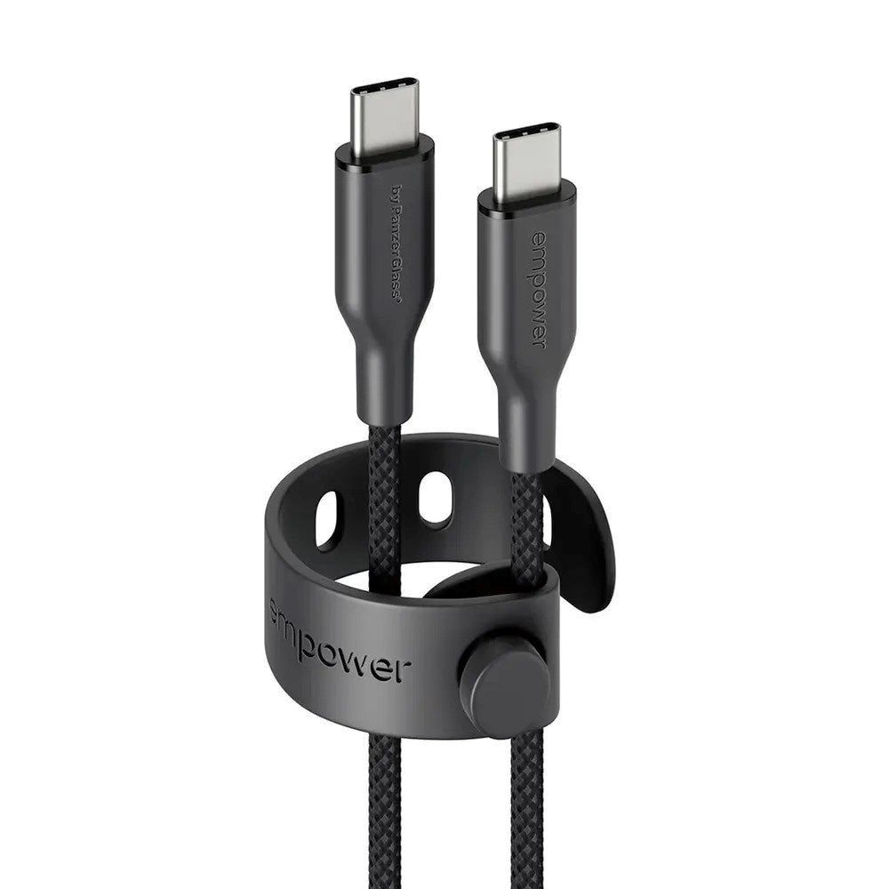 empower by PanzerGlass Racing 60W USB-C to USB-C Cable – 1.2m – Space Black