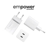 empower by PanzerGlass Turbo 45W Wall Charger with 2x USB-C – Silver White