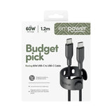 empower by PanzerGlass Racing 60W USB-C to USB-C Cable – 1.2m – Space Black
