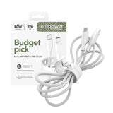 empower by PanzerGlass Racing 60W USB-C to USB-C Cable – 2m – Silver White