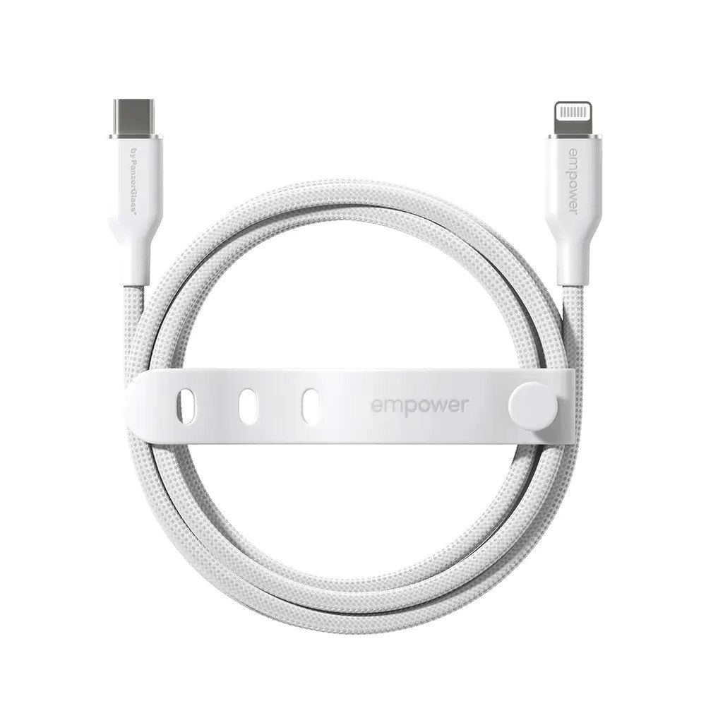 empower by PanzerGlass Racing 60W USB-C to Lightning Cable – 1.2m – Silver White