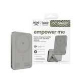 empower by PanzerGlass empower Bank with Spin Stand - 5000 mAh - Qi2 / MagSafe Compatible - Titanium